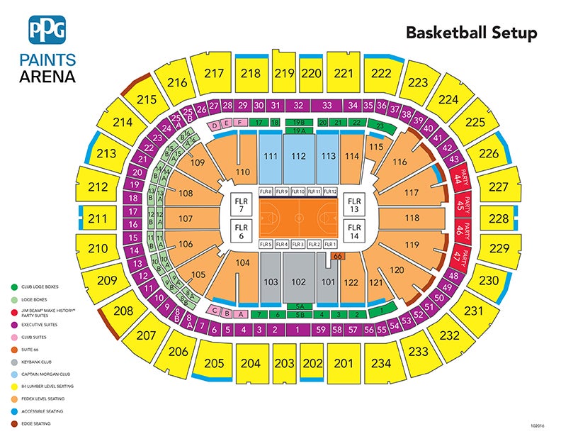 Seating Chart Pittsburgh Paints Arena