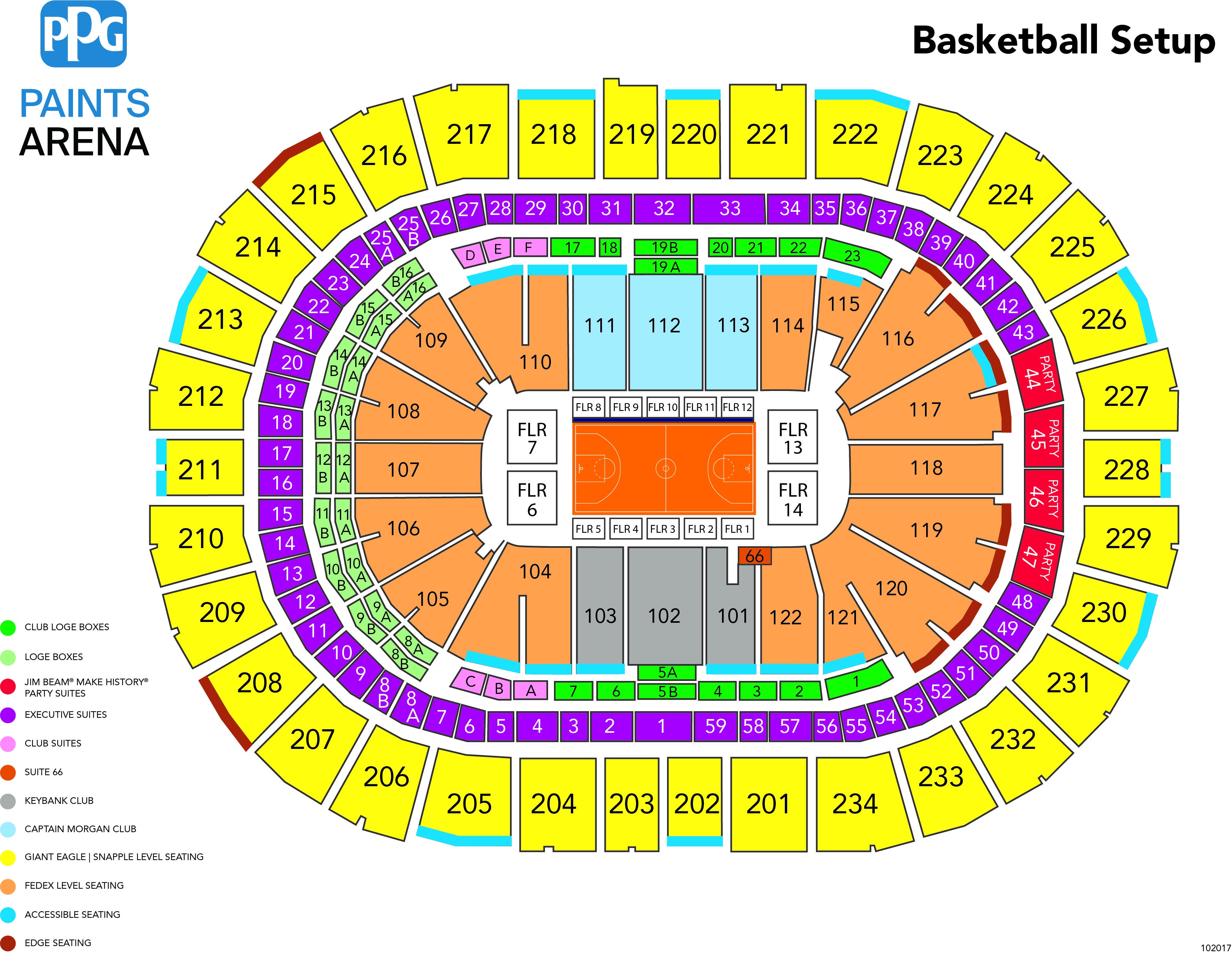 Ppg Paints Arena Basketball Seating Chart