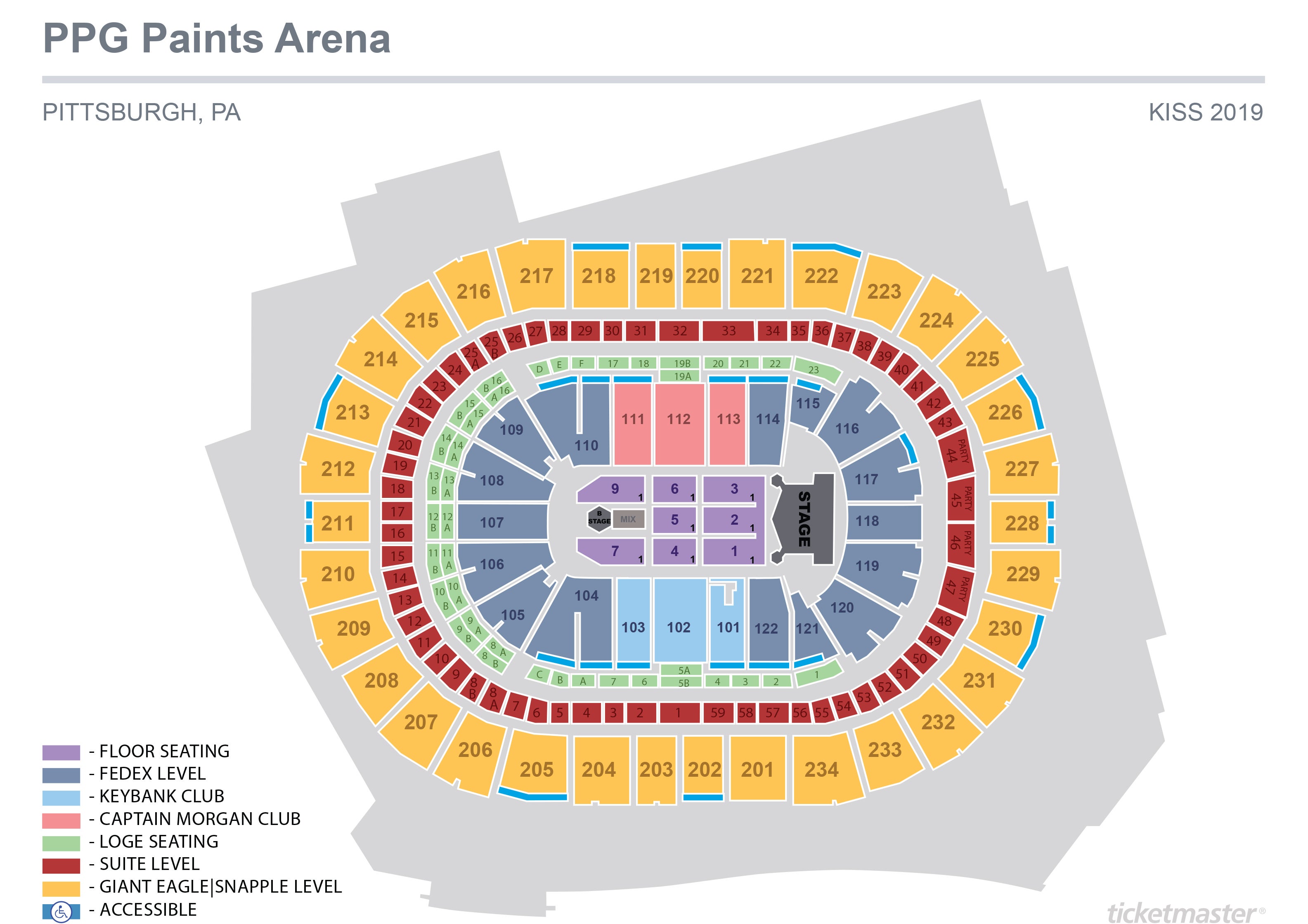 Ppg Paints Arena Pittsburgh Pa Concert Seating Chart