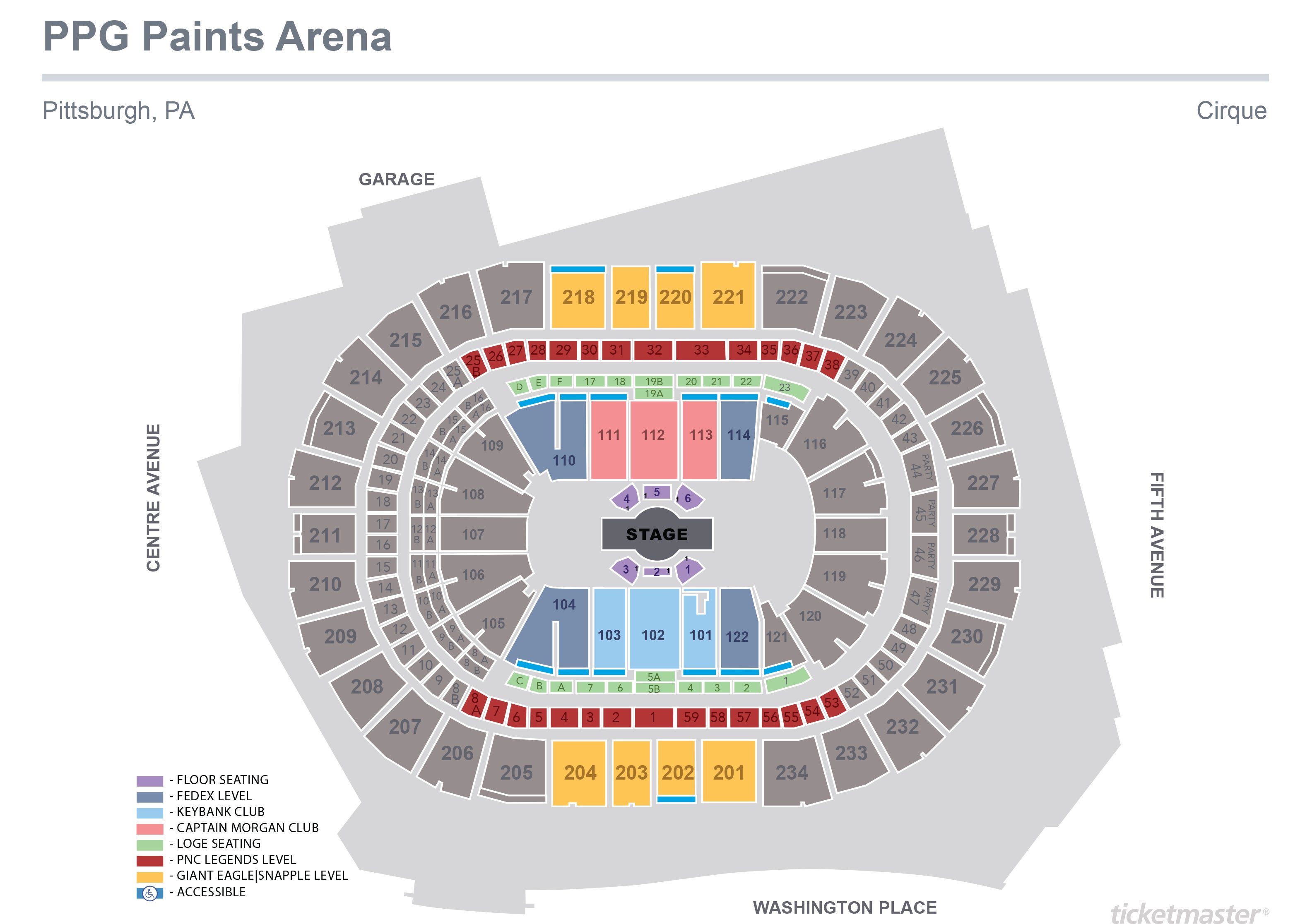 Pittsburgh Paints Arena Seating Chart