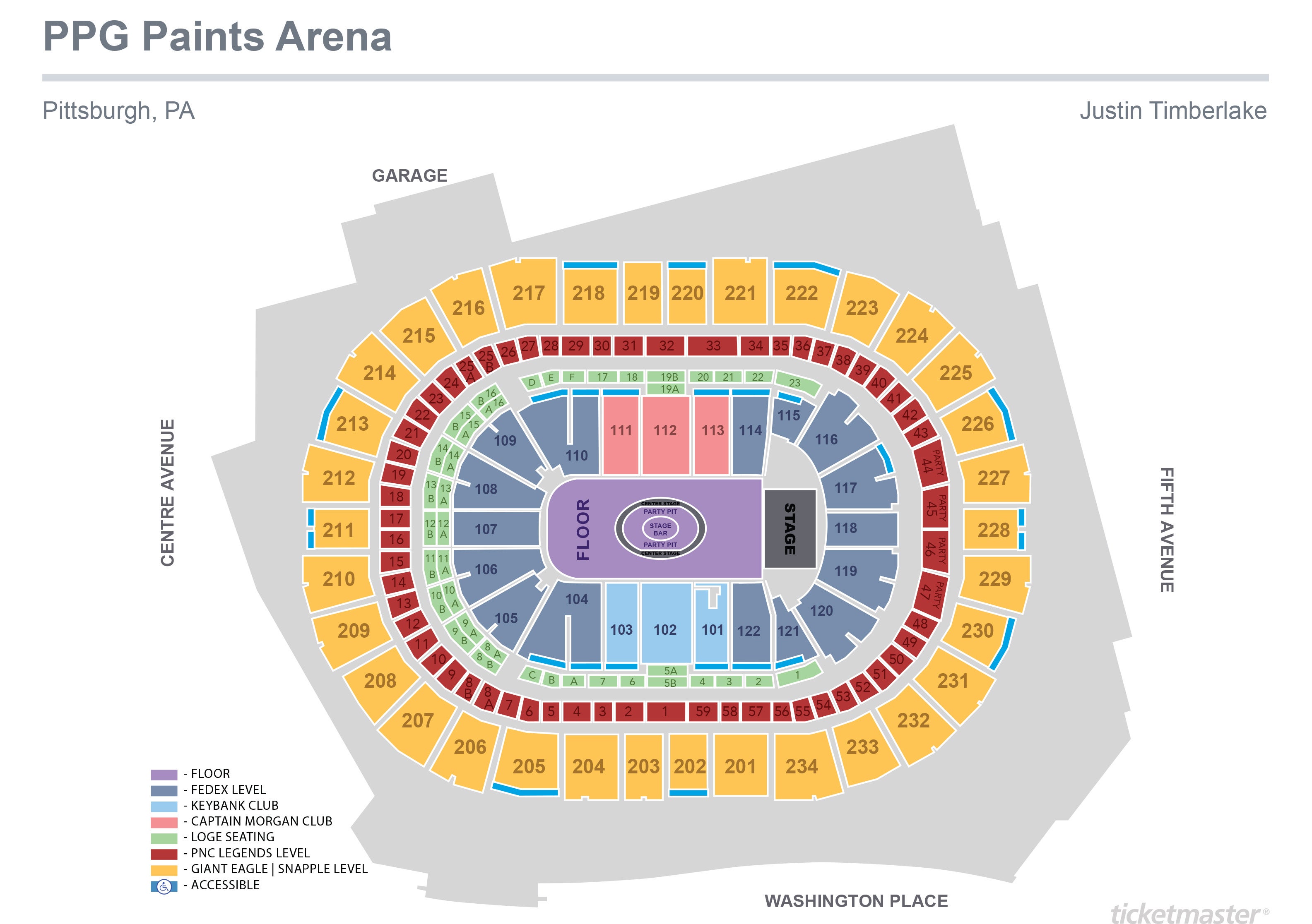 Justin Timberlake Pittsburgh Seating Chart