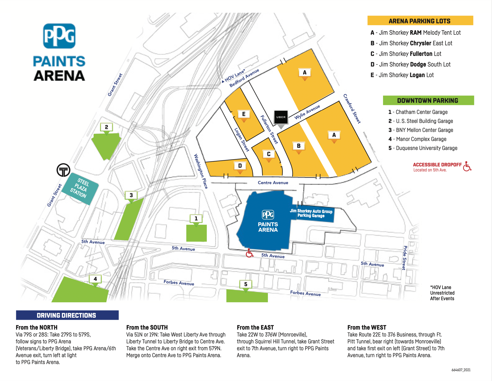 Directions Parking PPG Paints Arena